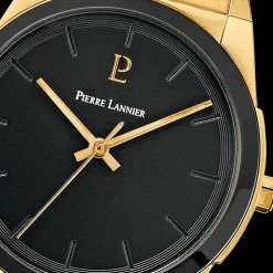 Montre Homme CANDIDE Cadran Noir Bracelet Acier Doré