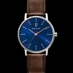 Montre Homme CITYLINE Cadran Bleu Bracelet Cuir Brun
