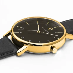 Montre Homme CITYLINE Cadran Noir Bracelet Cuir Noir
