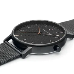 Montre Homme CITYLINE Cadran Noir Bracelet Acier milanais Noir