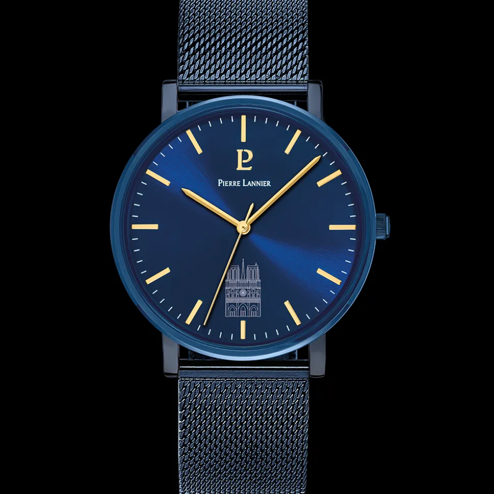 Montre Homme COEUR BATTANT Bleu Cadran Bleu Bracelet Acier milanais Bleu 20 MM