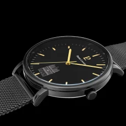 Montre Homme COEUR BATTANT Noir Cadran Noir Bracelet Acier milanais Noir 20 MM