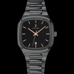 Montre Homme CONTRASTE Cadran Noir Bracelet Acier Noir