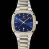Montre Homme CONTRASTE Cadran Bleu Bracelet Acier Bicolore