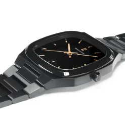 Montre Homme CONTRASTE Cadran Noir Bracelet Acier Noir