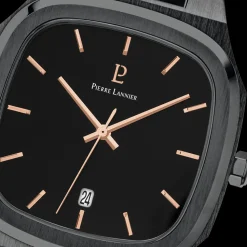 Montre Homme CONTRASTE Cadran Noir Bracelet Acier Noir