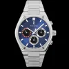 Montre Homme COPILOTE Argenté Cadran Bleu Bracelet Acier Argenté 24 MM