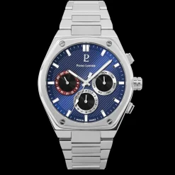 Montre Homme COPILOTE Argenté Cadran Bleu Bracelet Acier Argenté 24 MM