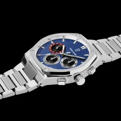 Montre Homme COPILOTE Argenté Cadran Bleu Bracelet Acier Argenté 24 MM