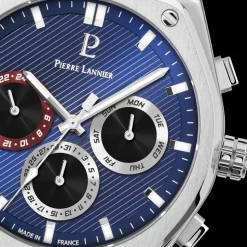 Montre Homme COPILOTE Argenté Cadran Bleu Bracelet Acier Argenté 24 MM