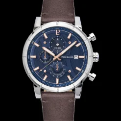 Montre Homme CRITERIUM Cadran Bleu Bracelet Cuir Brun