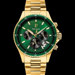Montre Homme CRONOS Cadran Vert Bracelet Acier  Doré
