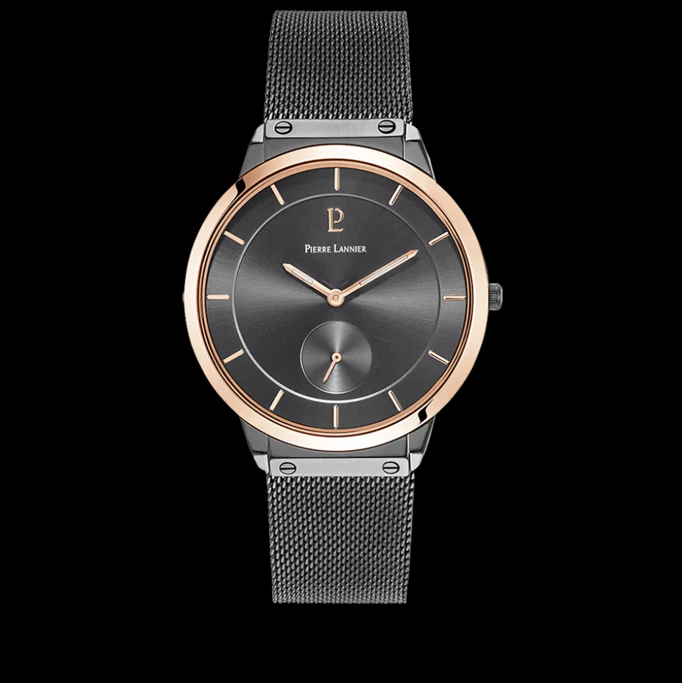 Montre Homme DANDY Cadran Gris Bracelet Acier milanais Anthracite