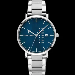 Montre Homme DATA Cadran Bleu Bracelet Acier  Argenté