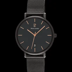 Montre Homme ECHO Cadran Noir Bracelet Acier Milanais Noir