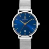Montre Homme ECHO Cadran Bleu Bracelet Acier Milanais Argenté