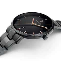 Montre Homme ECHO Cadran Noir Bracelet Acier Noir