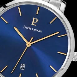 Montre Homme ECHO Cadran Bleu Bracelet Acier Argenté