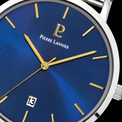 Montre Homme ECHO Cadran Bleu Bracelet Acier Milanais Argenté