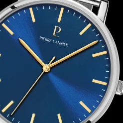 Montre Homme ESSENTIAL Argenté Cadran Bleu Bracelet Acier milanais Argenté 20 MM