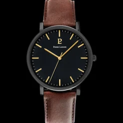 Montre Homme ESSENTIAL Cadran Noir Bracelet Cuir  Brun
