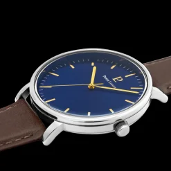 Montre Homme ESSENTIAL Cadran Bleu Bracelet Cuir  Brun