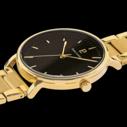 Montre Homme ESSENTIAL Cadran Noir Bracelet Acier  Doré