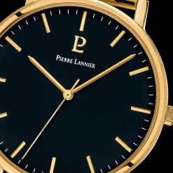 Montre Homme ESSENTIAL Cadran Noir Bracelet Acier Doré