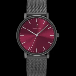 Montre Homme ESSENTIAL Gris Cadran Bordeaux Bracelet Acier milanais Gris 20 MM
