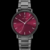Montre Homme ESSENTIAL Gris Cadran Bordeaux Bracelet Acier Gris 20 MM