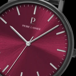 Montre Homme ESSENTIAL Gris Cadran Bordeaux Bracelet Acier Gris 20 MM