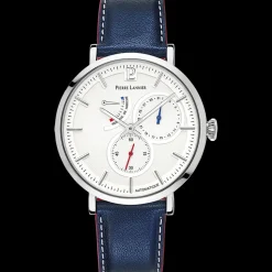 Montre Homme EVIDENCE Cadran Blanc Bracelet Cuir Bleu