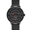 Montre Homme FFBB Cadran Gris Bracelet Acier milanais  Noir