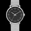 Montre Homme GAIUS Cadran Noir Bracelet Acier milanais Argenté