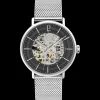 Montre Homme GAIUS Cadran Noir Bracelet Acier milanais Argenté