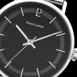 Montre Homme GAIUS Cadran Noir Bracelet Acier milanais Argenté