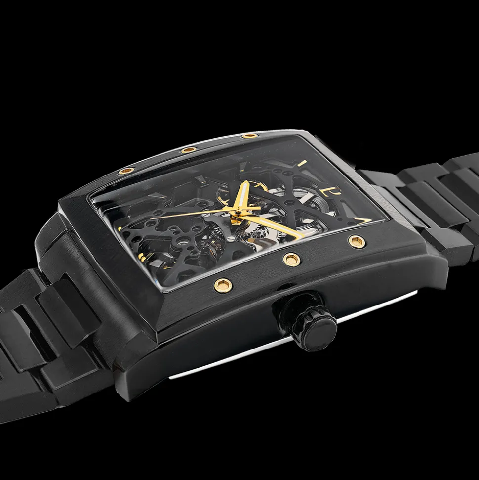 Montre Homme HECTOR Cadran Noir Bracelet Acier Noir