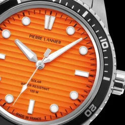 Montre Homme INTI Argenté Cadran Orange Bracelet Acier Argenté 22 MM