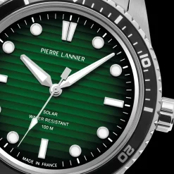 Montre Homme INTI Argenté Cadran Vert Bracelet Acier Argenté 22 MM