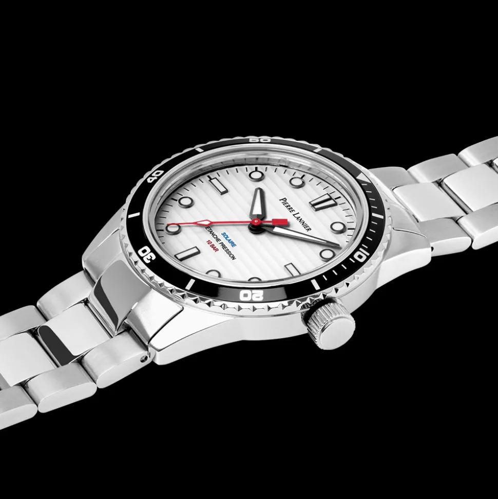 Montre Homme INTI Argenté Cadran Blanc Bracelet Acier Argenté 22 MM