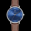 Montre Homme INTI Cadran Bleu Bracelet Cuir Brun