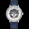 Montre Homme ÉLYSÉE Cadran Argenté Bracelet Cuir  Bleu