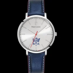 Montre Homme ÉLYSÉE Cadran Argenté Bracelet Cuir  Bleu