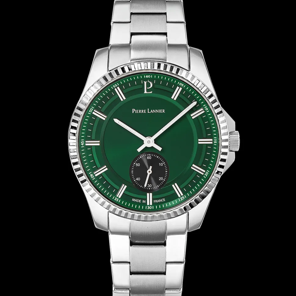 Montre Homme METROPOLITAIN Cadran Vert Bracelet Acier Argenté
