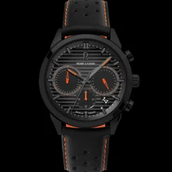 Montre Homme MONARCK Noir Cadran Gris Bracelet Cuir Noir 22 MM