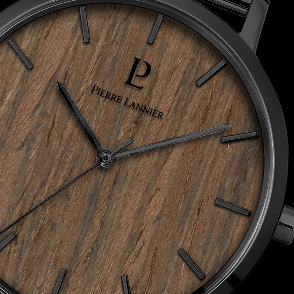 Montre Homme NATURE Cadran Brun Bracelet Acier milanais Noir