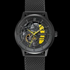 Montre Homme PADDOCK Cadran Noir Bracelet Acier milanais Noir