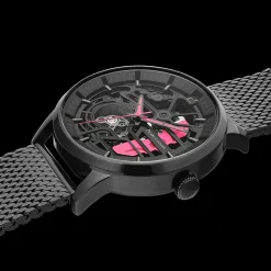 Montre Homme PADDOCK Cadran Noir Bracelet Acier milanais Noir