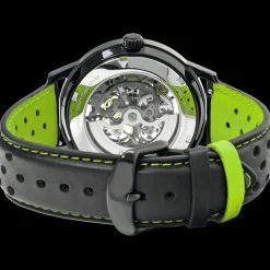 Montre Homme PADDOCK Cadran Noir Bracelet Cuir  Noir