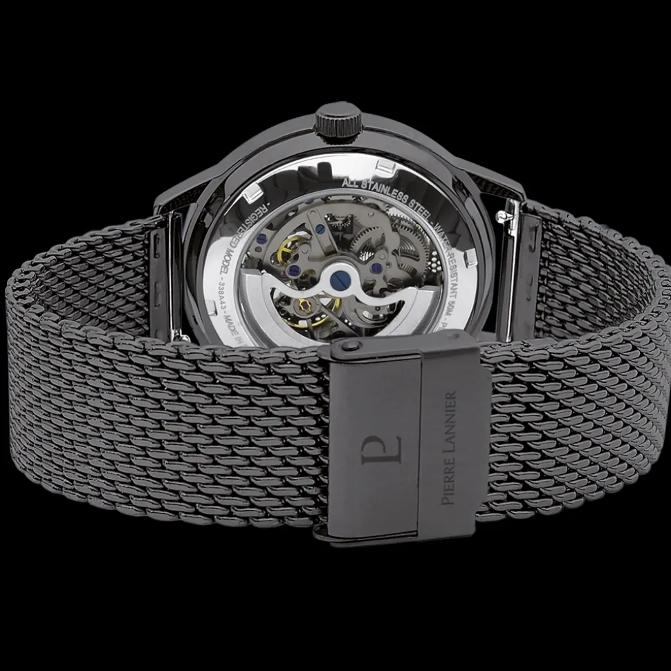Montre Homme PADDOCK Cadran Noir Bracelet Acier milanais Noir
